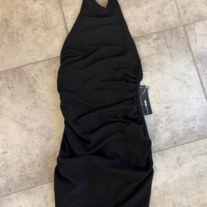 Fashion Nova Elegant One Shoulder Dress in Black